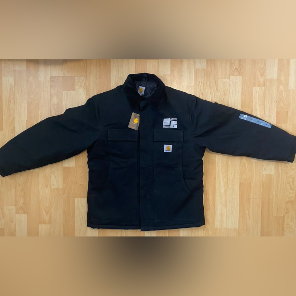 Carhartt Duck Traditional Jacket Black NWT company Logo LARGE